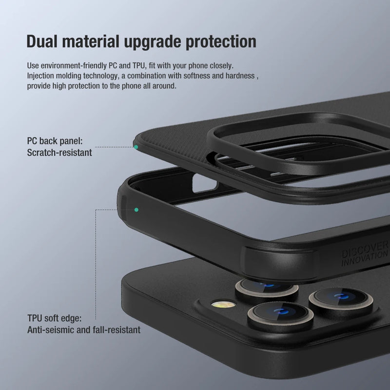 For iPhone 16 Pro Max Case For iPhone 15 Pro Max NILLKIN Frosted Shield Pro PC Matte Back Cover For iPhone 14 Pro Phone Shell
