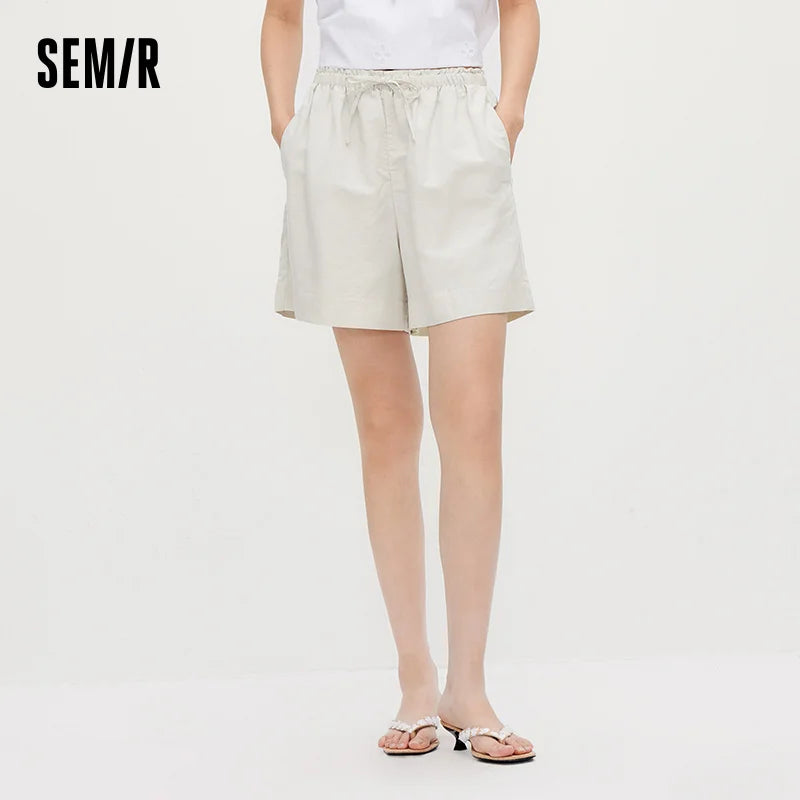 Semir Women Shorts Ruffle Draping Loose Casual Straight Shorts 2026 Summer Relaxed Style