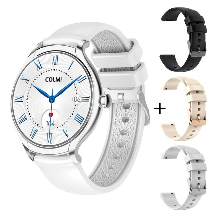 COLMI L10 Women Smartwatch Fashion-forward Design 1.4" Full Screen 100 Sports Modes 7 Day Battery Life Smart Watch Silver With 3 Strap