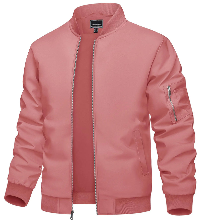 TACVASEN Men's Lightweight Windbreaker Bike Jacket Spring Autumn Casual Zip Up Coat With Pockets Fashion Streetwear Outerwear