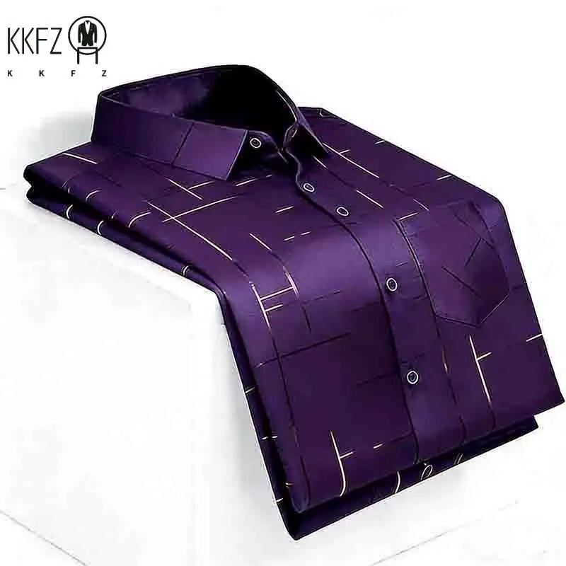 2026 Casual Business Men's Fashion Casual Short Sleeve Shirt Anti-Wrinkle Geometric Print Daily Top