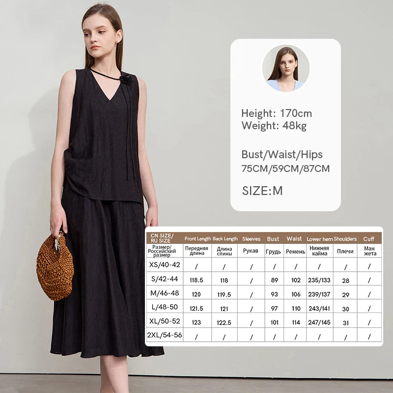 រ៉ូប Amii Minimalism សម្រាប់នារី រដូវក្តៅ ឆ្នាំ២០២៥ រ៉ូបការិយាល័យថ្មី រចនាបទបែប Bandeau រាងអក្សរ A រ៉ូបផ្កា រ៉ូបវែង 12542234