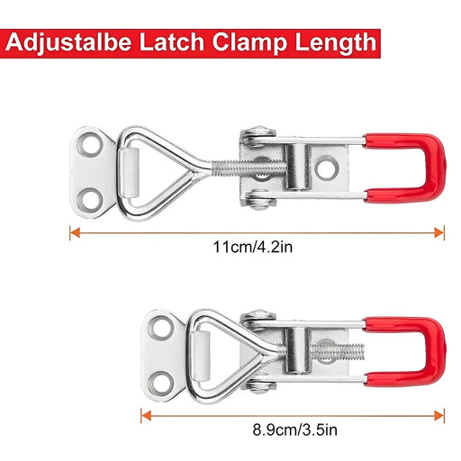 4PCS Heavy Iron Adjustable Buckle Lock Clamp Box Buckle Clamp Door Bolt Type Quick Clamp Accessory Horizontal Clamp