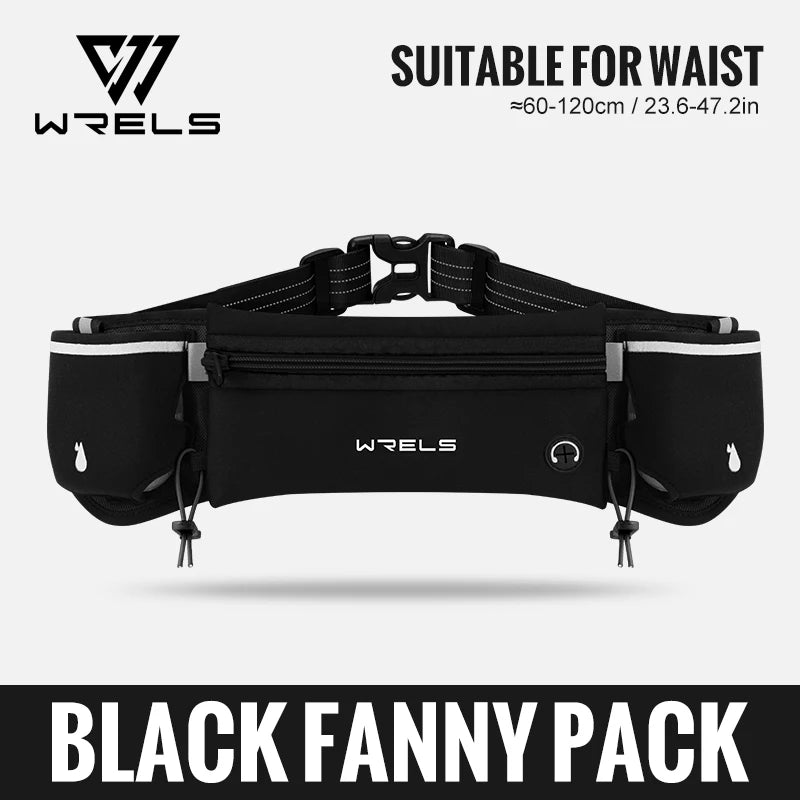 WRELS Outdoor Sports Running Waterproof Utralthin Waist Bag Runner Belt Hydration Running Belt with Water Bottle Running Pack