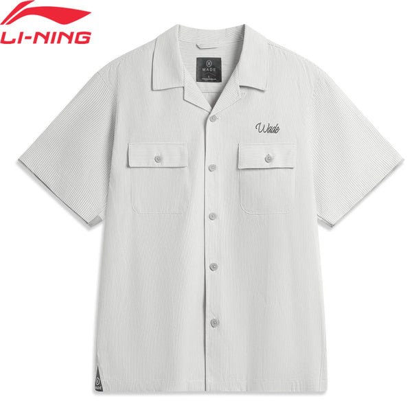 អាវយឺតបុរស Li-Ning Wade Stripe ធ្វើពីកប្បាស 100% រាងរលុង ទាន់សម័យ ដៃខ្លី LiNing ASHV169