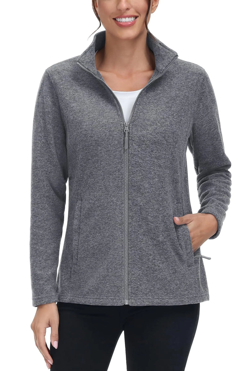 TACVASEN Spring/Autumn Lightweight Fleece Jackets Womens Sports Warm Sweatshirts Thermal Casual Turtleneck Sweater Coats Tops