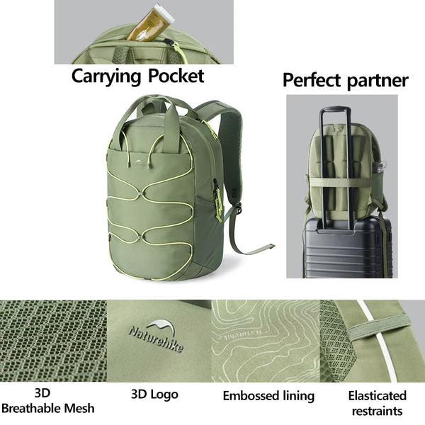 Naturehike 2025 New Oxygen Multifunctional Storage Travel Bag Computer Bag Outdoor High-value Leisure Hiking Picnic Backpack