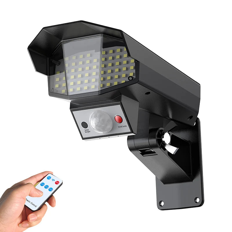 Motion Sensor Outdoor Lights Solar Security Lamp LED Solar Monitoring Design Surveillance-Style Outdoor Lamp for Garden Yard