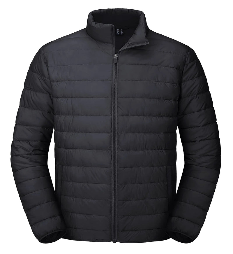 TACVASEN Men's Winter Puffer Quilted Lightweight Waterproof Warm Down Jacket Windproof Jacket For Outdoor Wear With 2 Pockets