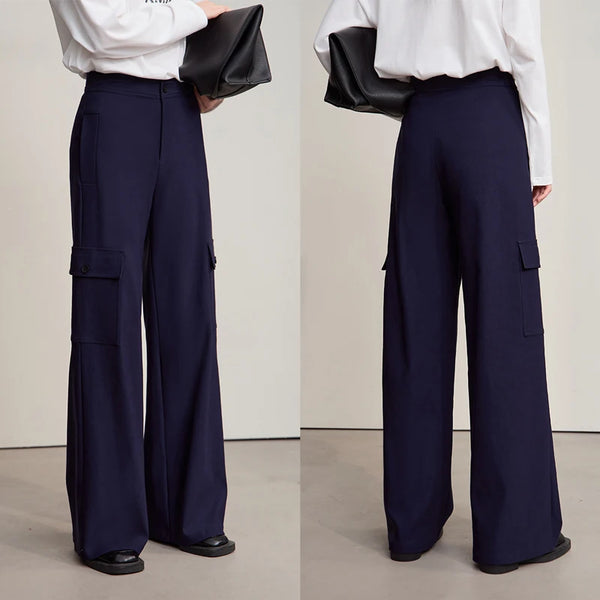 ខោ Amii Minimalism Women រដូវស្លឹកឈើជ្រុះឆ្នាំ ២០២៥ ខោជើងវែង Loonse ធម្មតាពណ៌រឹង ខោប៉ាក់ងាយស្រួលប្រើសម្រាប់ស្ត្រី 12543186