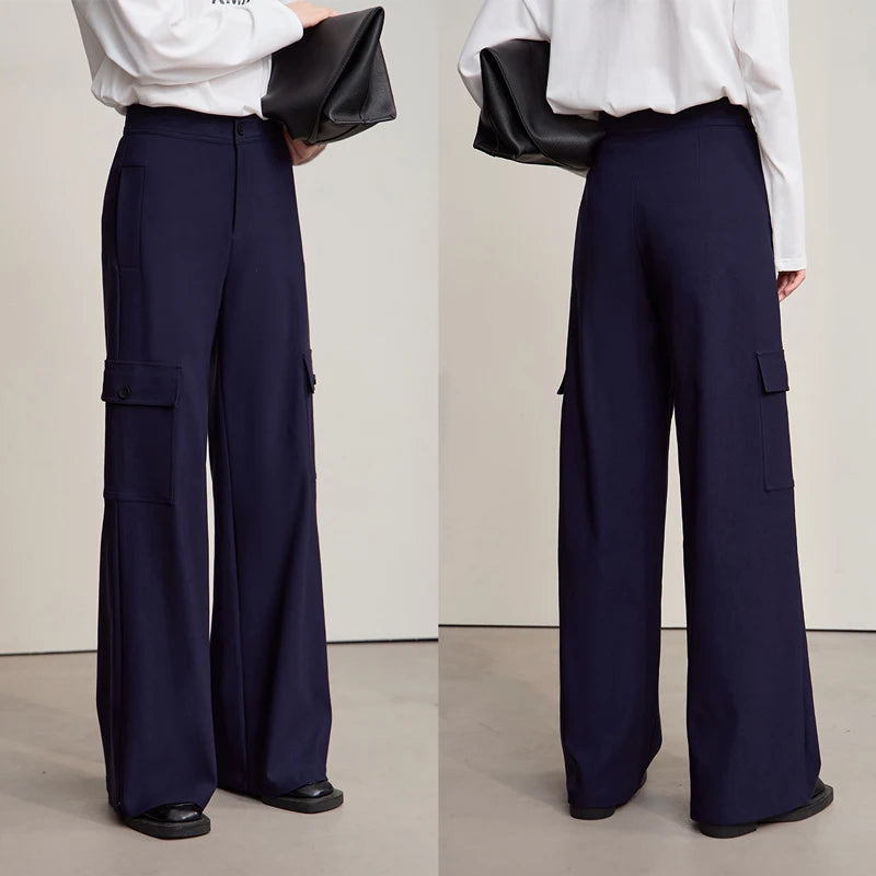 ខោ Amii Minimalism Women រដូវស្លឹកឈើជ្រុះឆ្នាំ ២០២៥ ខោជើងវែង Loonse ធម្មតាពណ៌រឹង ខោប៉ាក់ងាយស្រួលប្រើសម្រាប់ស្ត្រី 12543186
