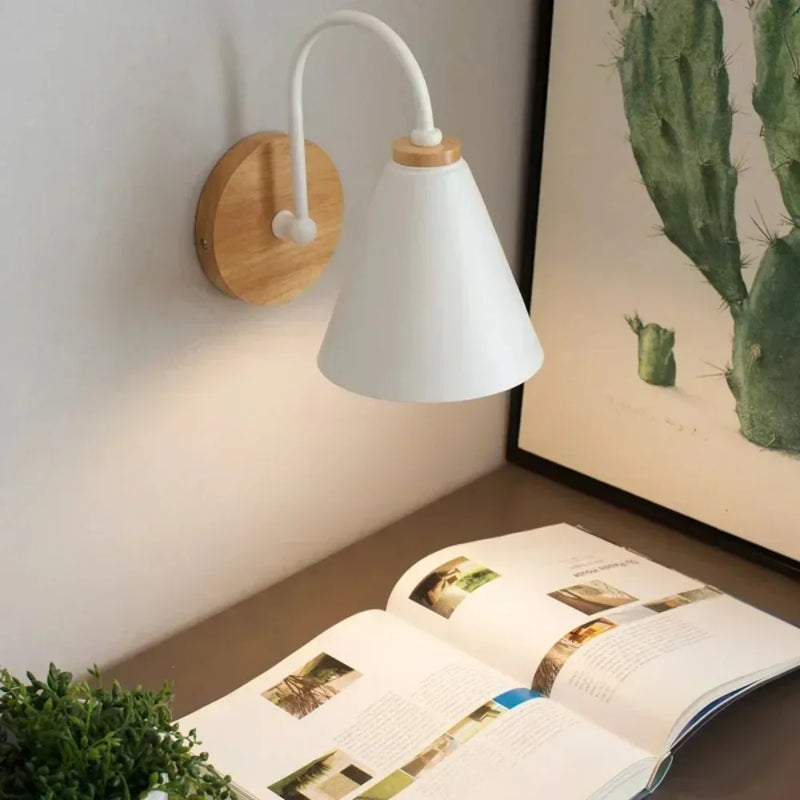 Nordic Wall Sconce Light Fixture for Bedroom Bedside Living Room Lighting Luminaire Lamp Indoor Wooden Decor Retro Wall Lamp