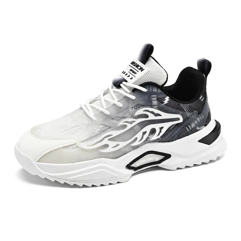 Mens Walking Shoes 2025 Summer New Breathable Mesh Sports Shoes Lightweight Flat Fashion Casual Lace-up Sneakers for Man
