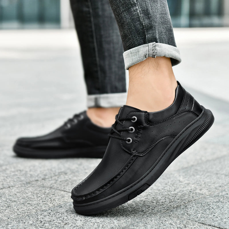 Men's Casual Shoes Four Seasons New Business Meeting Leather Shoes Soft Sole Non-Slip Classic Party Fashion Joker Leather Shoes