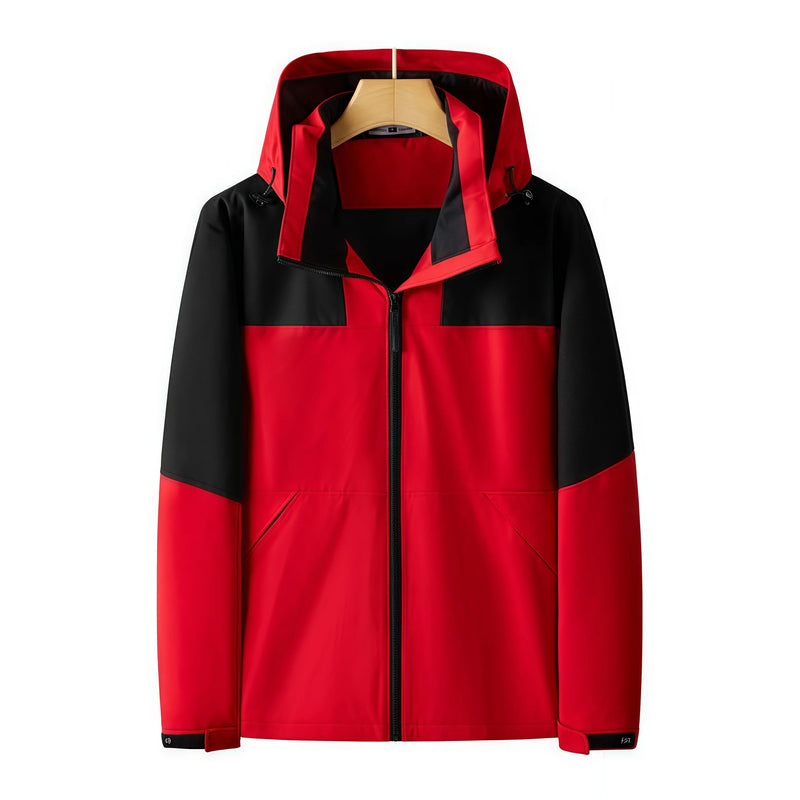 Thin breathable and waterproof couple's windbreaker jacket color-blocking outdoor work clothes mountaineering suit