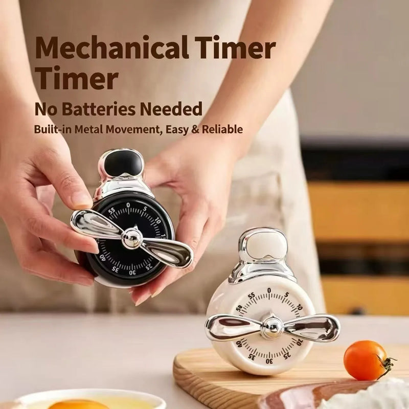 Pilot Magnetic Mechanical Kitchen Timer Home Cooking Baking Countdown Alarm Clock Reminder for Home Use