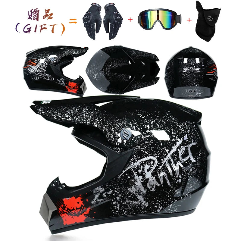 Send 3 pieces gift motorcycle helmet children off-road helmet bike downhill AM DH cross helmet capacete motocross casco