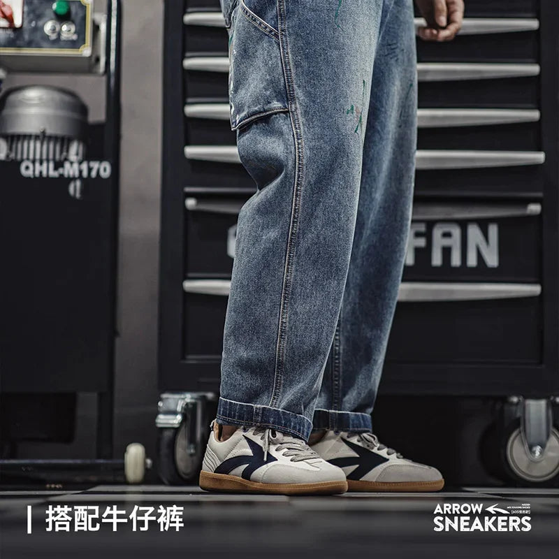 Maden Retro Training Shoes Classic Color-blocked Do Old Jogging Shoes Outdoor Low-top Sports Breathable Men's Casual Sneakers