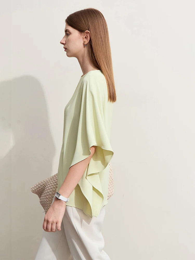 អាវស្រី Amii Minimalism រដូវក្តៅឆ្នាំ ២០២៤ ថ្មីសាមញ្ញត្បាញរឹងរលុងអាវក O-Neck ធម្មតាសម្រាប់ស្ត្រី 12422142