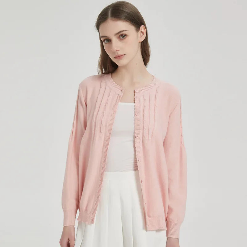 អាវក្រៅ Cardigan សម្រាប់នារី អាវរោមចៀមទាន់សម័យ អាវខ្លី អាវប៉ាក់ អាវដៃវែង អាវក្រៅសម្រាប់នារី