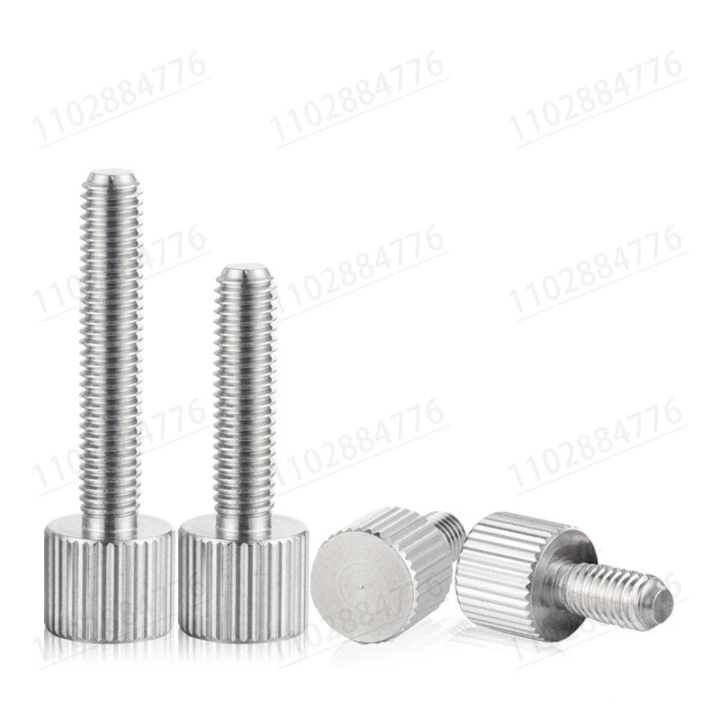 2/5Pcs M2 M2.5 M3 M4 M5 M6 M8 304 Stainless Steel Thumb Screw Plain Flat Type Metric Knurled Head Maunal Adjustment Bolt 5-30mm