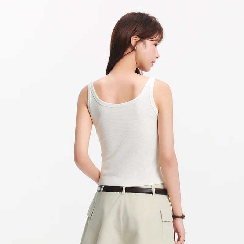 Semir Womens Tank Top 2026 Short Style V Neck Slim Cool Feeling Layer Versatile Casual Soft