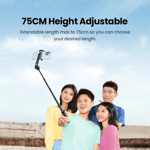 【លក់ថ្មី】ដំបងថតរូប Selfie ប៊្លូធូស UGREEN ជើងទ្រ Tripod 750mm ប្រវែង 10 ម៉ែត្រ ប៊្លូធូស បញ្ជាបិទបើកពីចម្ងាយ សម្រាប់ IOS Android