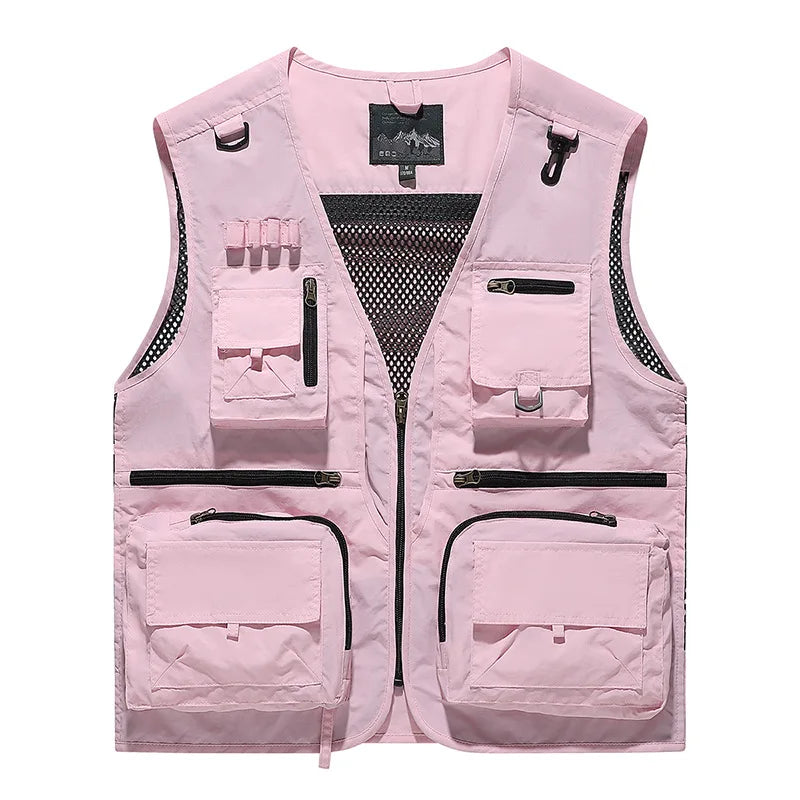 2026 Spring and Autumn's New mesh quick-drying vest for men's casual outdoor multi-bag fishing and photography workwear