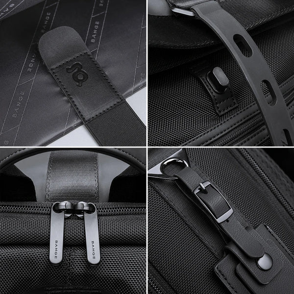 Bange Casual Men Anti Theft Backpack 15.6 inch Multifunctional Waterproof Backpacks Daily Travel Bag School Rucksack With Belt