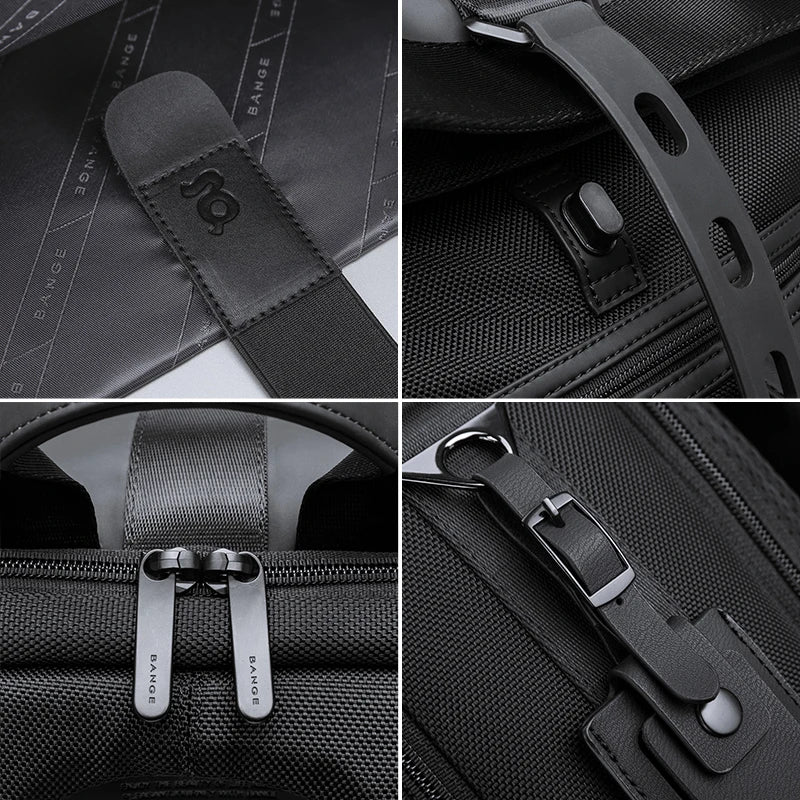Bange Casual Men Anti Theft Backpack 15.6 inch Multifunctional Waterproof Backpacks Daily Travel Bag School Rucksack With Belt