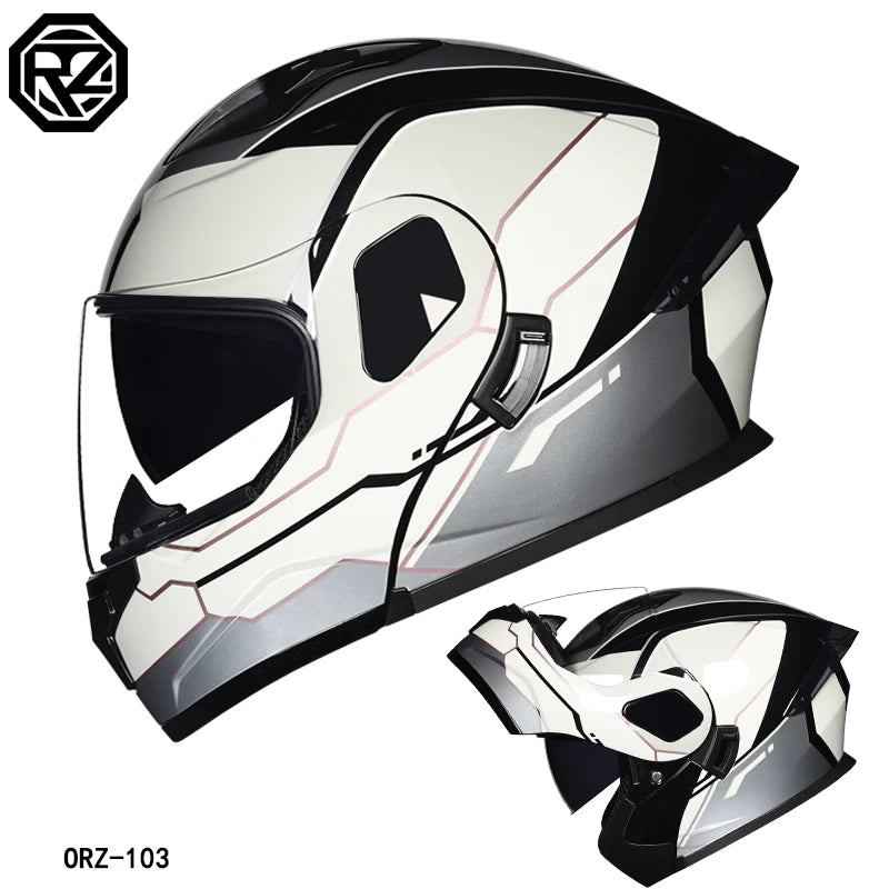 High Quality ORZ Motorcycle Full Face Helmet Four Seasons Motocross Racing Modular Flip Up Casco Moto Men Women Off Road Helmet