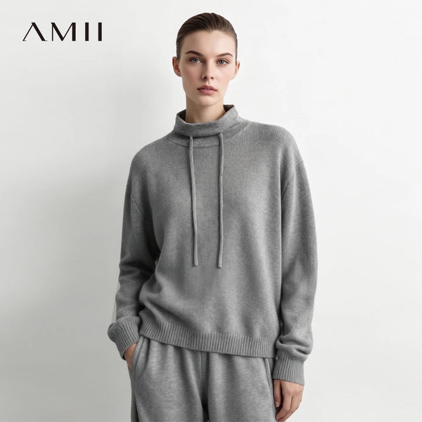អាវយឺតដៃវែង Amii Turtleneck សម្រាប់នារី រលុង សម ពាក់បានច្រើន ពាក់បានទាំងមុខ និងខ្លួន ពាក់ធម្មតា ពាក់បានទាំងមុខ និងខ្លួន 12623039