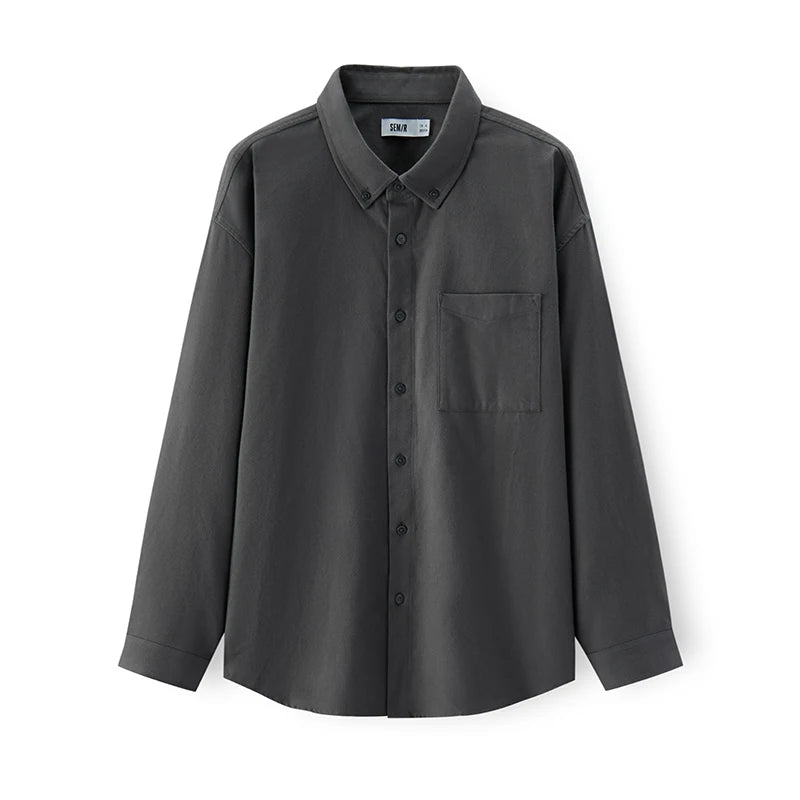 Semir Men Shirt Cotton Fabric Plaid Pattern Long Sleeve Layering Wear 2026 Winter Everyday Look Comfort Fit Casual Style