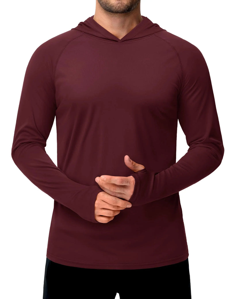 TACVASEN Sun Protection T-Shirts Mens Long Sleeve Hoodie Casual UV-Proof T-Shirts Breathable Lightweight Quick Dry T-Shirts Male
