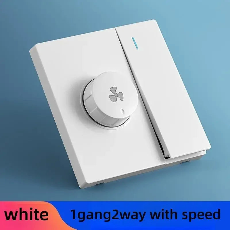 Grey Brushed Eu Universal 1gang2way Light Switch with Fan Speed Control Switch,range Hood Ceiling Fan Switch Panel AC 110-250V