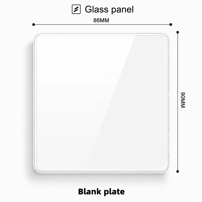 White Tempered Glass 2Way Wall Light Switch, UK Wall 18W Type-C Fast Charging USB Socket, Universal Electrical Outlet Plug 220V