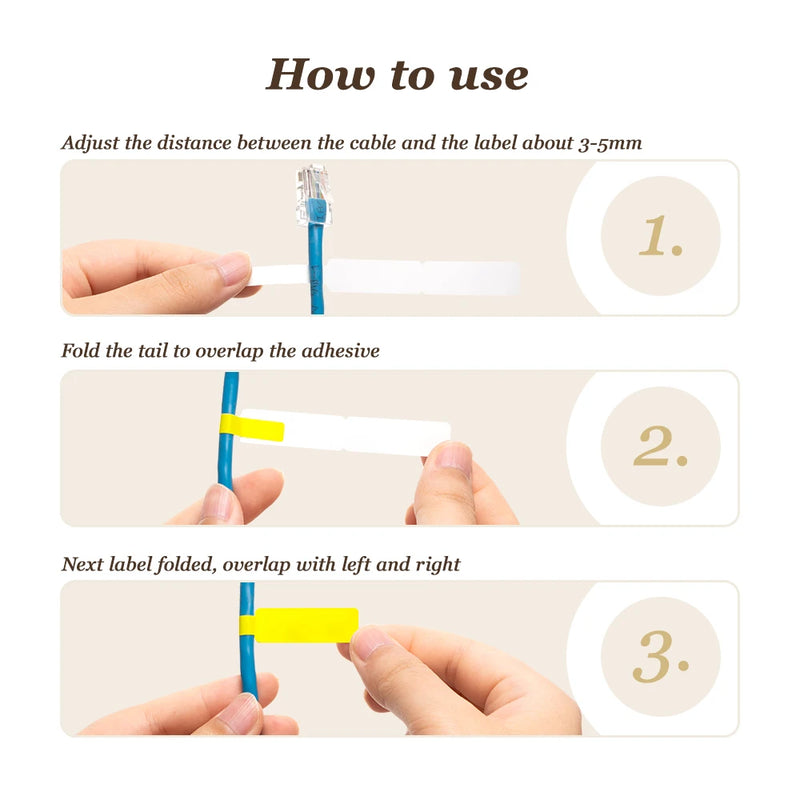 1 Roll Niimbot Cable Label for B1 B21 B3S B31 B4 Color Self-adhesive Self-adhesive Sticker for Communications
