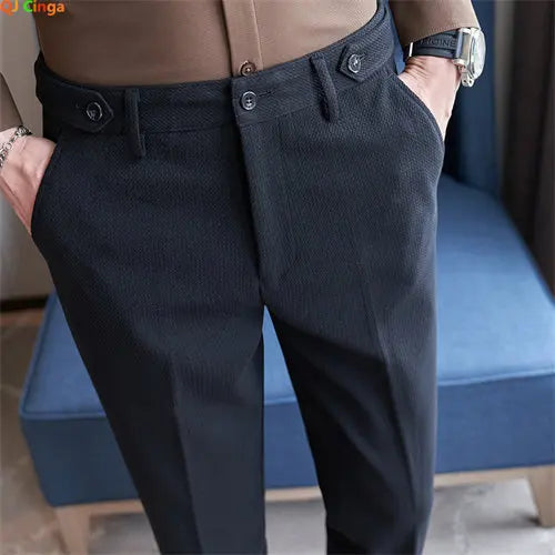 2026 New Black Mens Suit Trouser, Fashion Casual Pants, Blue Khaki White Pantalones Hombre 28-36 Male Pant