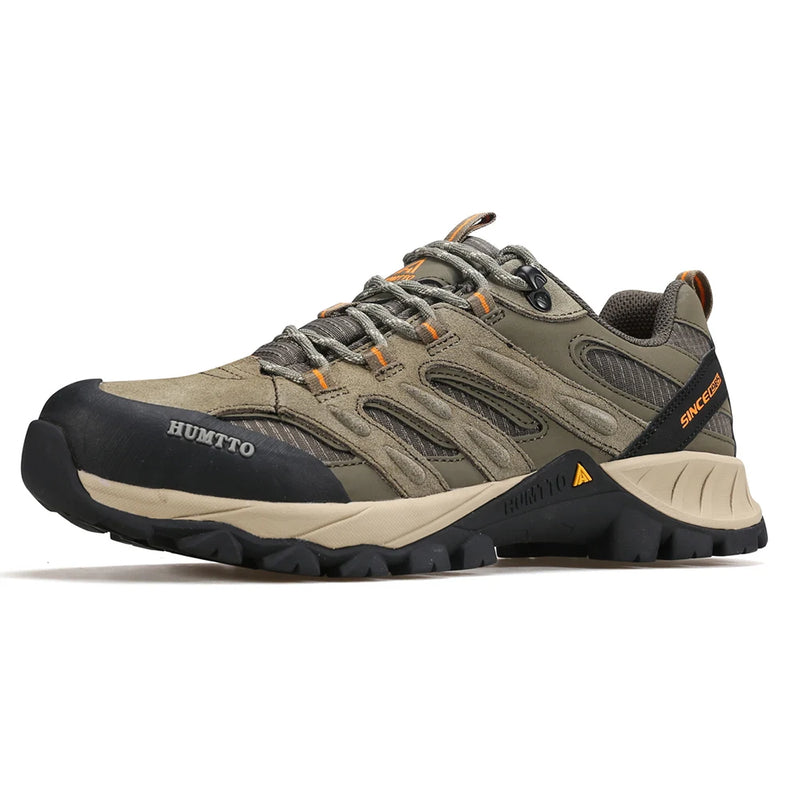 HUMTTO Non-slip Hiking Shoes for Men Genuine Leather Winter Men's Sports Shoes Outdoor Safety Sneakers Breathable Trekking Boots