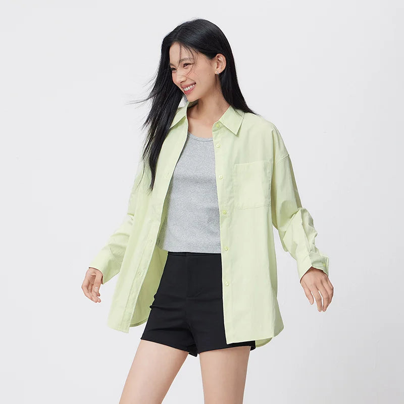 Semir Elegant Shirt Women Long Sleeve Solid Color Blouse Short Vest Two Piece Set 2026 Spring New Fashion Casual Wear