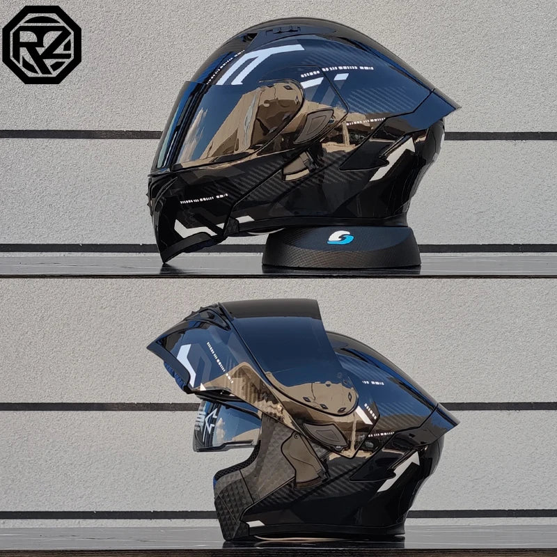 Motorcross Flip Up Helmets with Wide View Clear Visor ABS Shell Full Face Cyril Motor Helmet For Adult DOT Approved