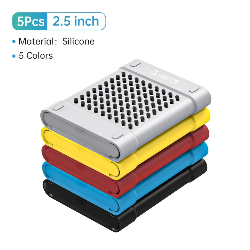 ORICO 2.5" Shockproof HDD Silicone Case Protector Cover for 2.5/3.5 Inch Hard Drive SATA Adapter Set DIY Hard Drive Case 5PCS