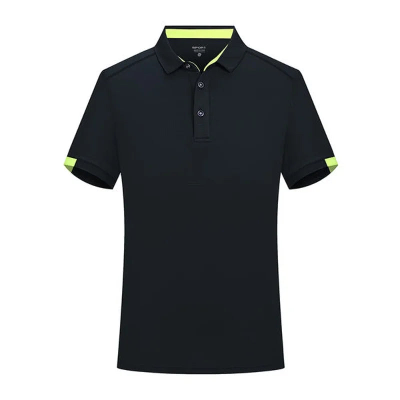 Quick-drying grid Fabric Men's short-sleeved Summer polo shirt  custom logo team cloth   light and breathable  sport business