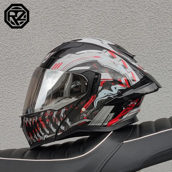 ORZ male and female adult full face motorcycle helmet modular flip helmet dual lens DOT approved racing off-road helmet