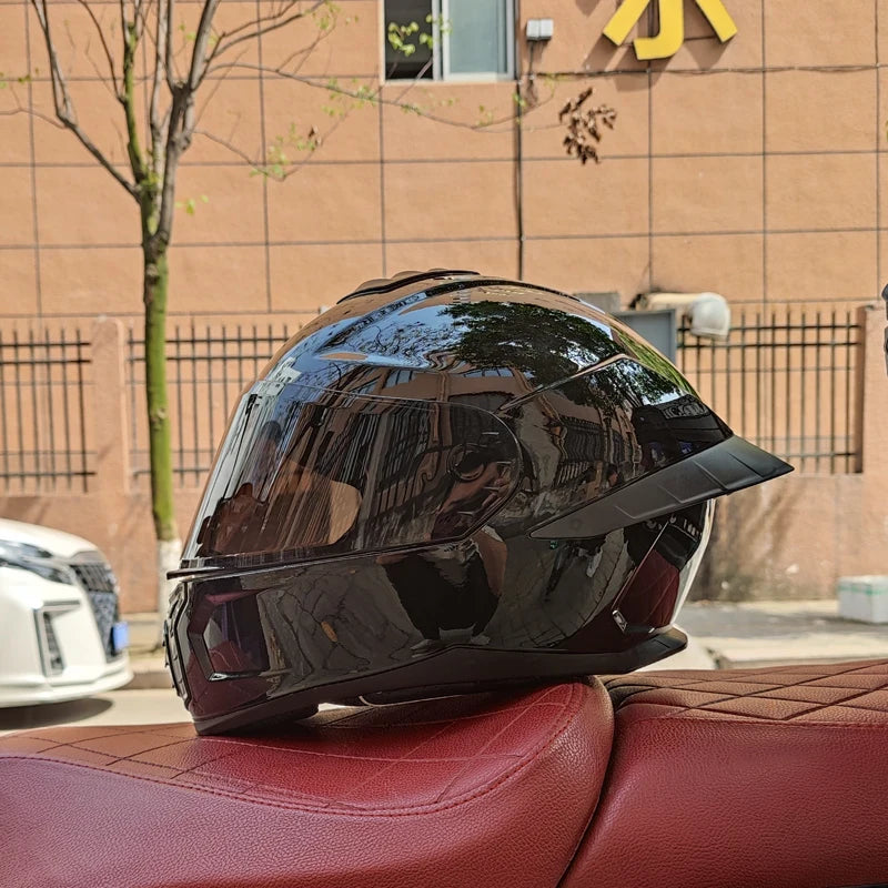 Virtue Motorcycle Helmet Men and Women Summer DOT Anti-fog ECE Helmet Full Cover Four Seasons Universal Winter Warm Personality