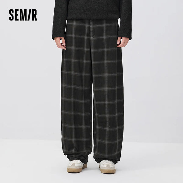 ខោបុរស Semir ធម្មតាចង្កេះយឺតមួយផ្នែក រលុង សមឥតខ្ចោះ ជើងកោង សម្លៀកបំពាក់ធ្វើការ កប្បាស 2026 រដូវរងាថ្មី សម្លៀកបំពាក់ប្រចាំថ្ងៃ រចនាប័ទ្មទីក្រុង ធម្មតា