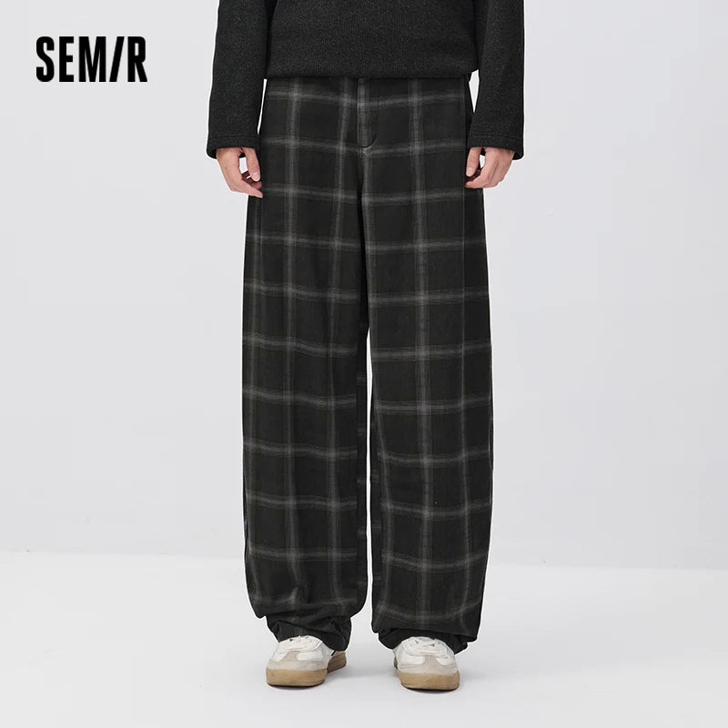 ខោបុរស Semir ធម្មតាចង្កេះយឺតមួយផ្នែក រលុង សមឥតខ្ចោះ ជើងកោង សម្លៀកបំពាក់ធ្វើការ កប្បាស 2026 រដូវរងាថ្មី សម្លៀកបំពាក់ប្រចាំថ្ងៃ រចនាប័ទ្មទីក្រុង ធម្មតា
