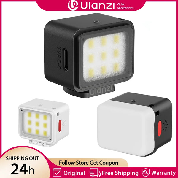 ភ្លើងវីដេអូ Ulanzi DG01 Mini Cube Light 5600K សម្រាប់កាមេរ៉ា Canon Sony Nikon DSLR Tripod ជាមួយ Cold Shoe Magnet Mount សម្រាប់ Vlog Live