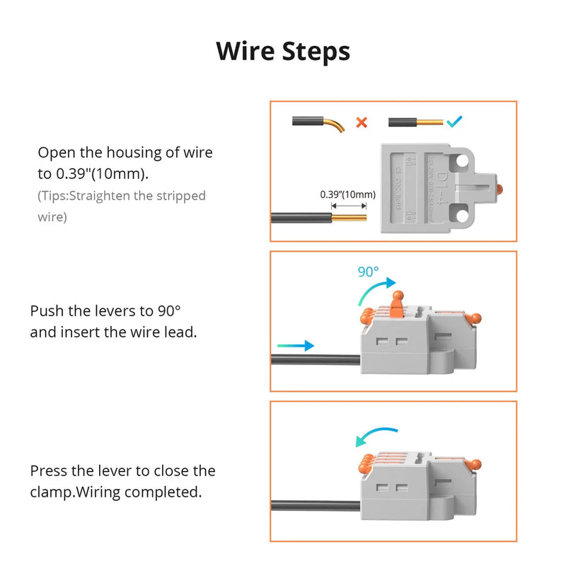 SONOFF Din Rail Wire Connector Universal Compact Wiring Terminal Block Push-in Multi-Purpose for Electrical Cable Connection