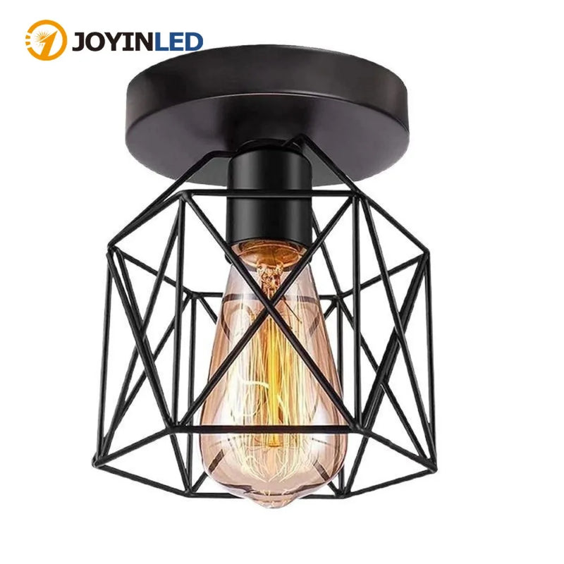 JOYINLED 1/3 Heads Simple Black Pendant Ceiling Light Industry Hanging Lampshade for Bedroom Kitchen Balcony Decorative Lighting